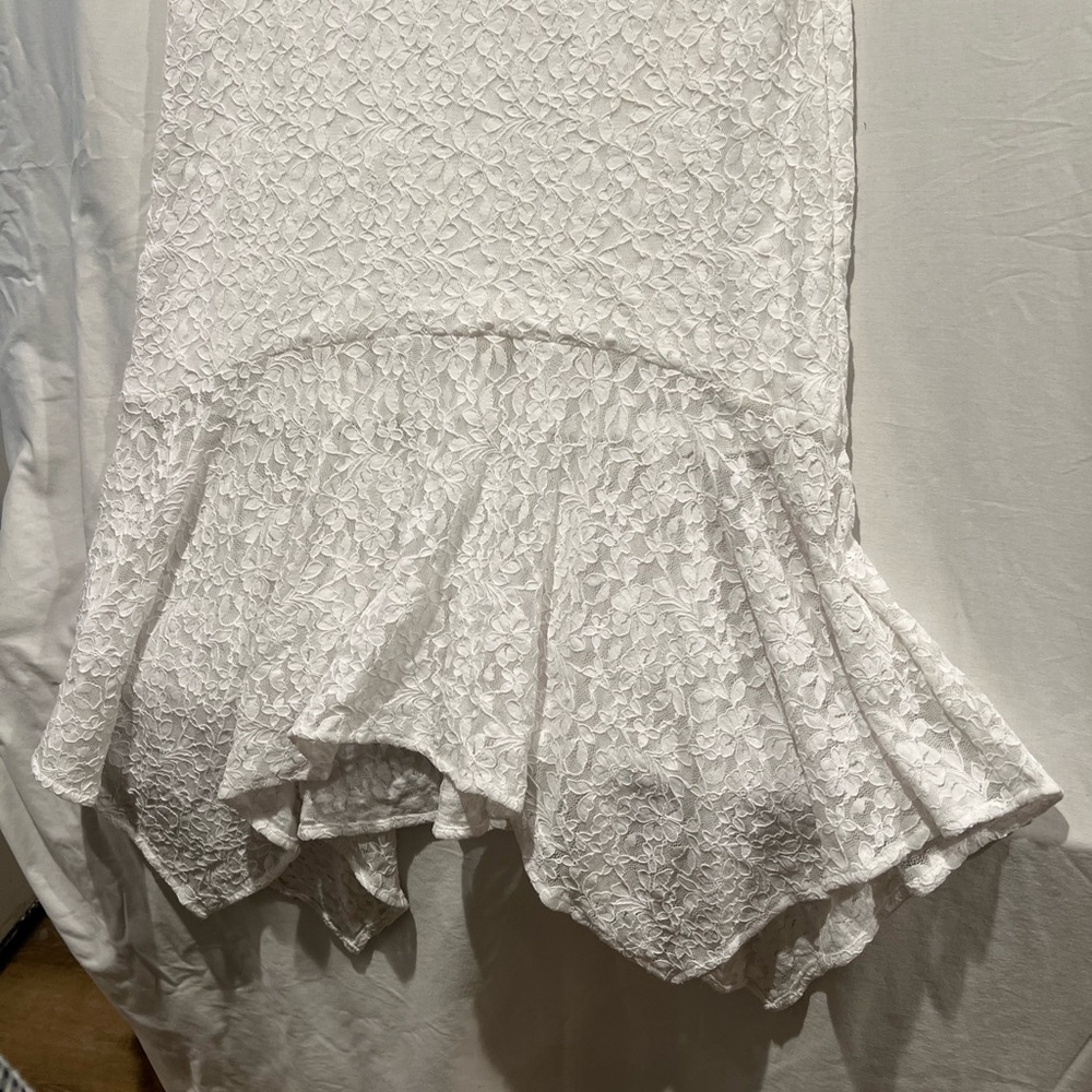Kensie White Lace High Low Dress Sleeveless Fit Flare Size 10 Feminine - Picture 5 of 16